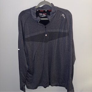 Fila Charcoal Quarter-Zip Top